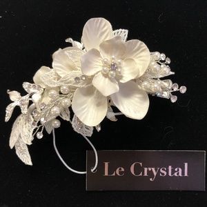 Special Occasion Hair Accessory: White/Silver with Pearls